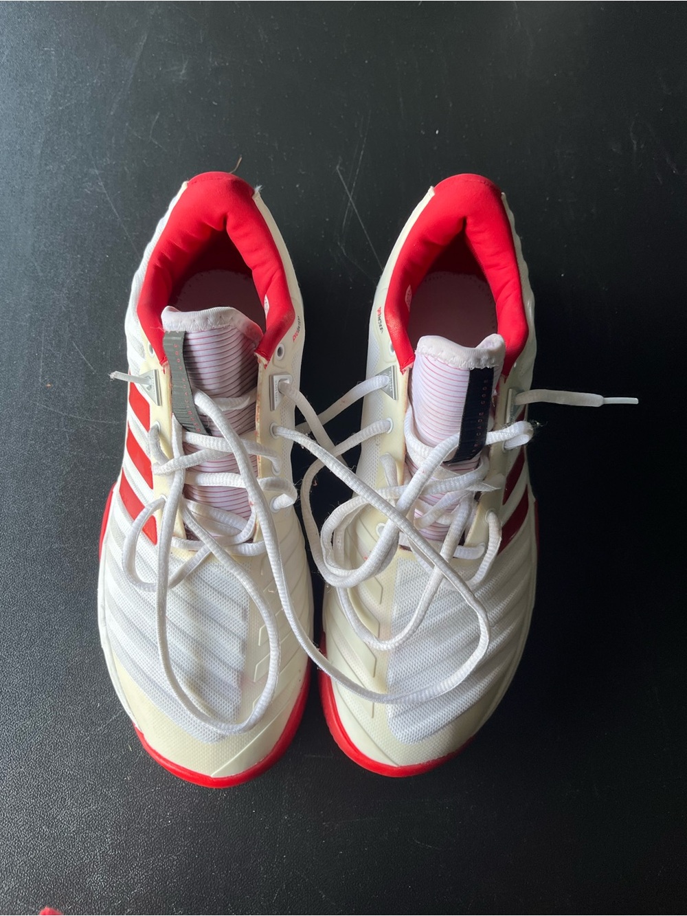 Adidas Barricade code  Kids White and Red Sneakers, 71/2